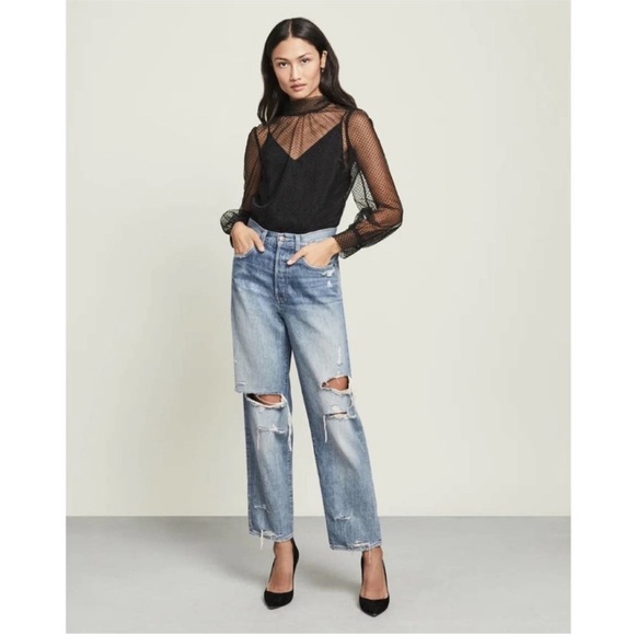 Veronica Beard Blake Classic Straight Distressed Jeans 25 - Picture 2 of 9